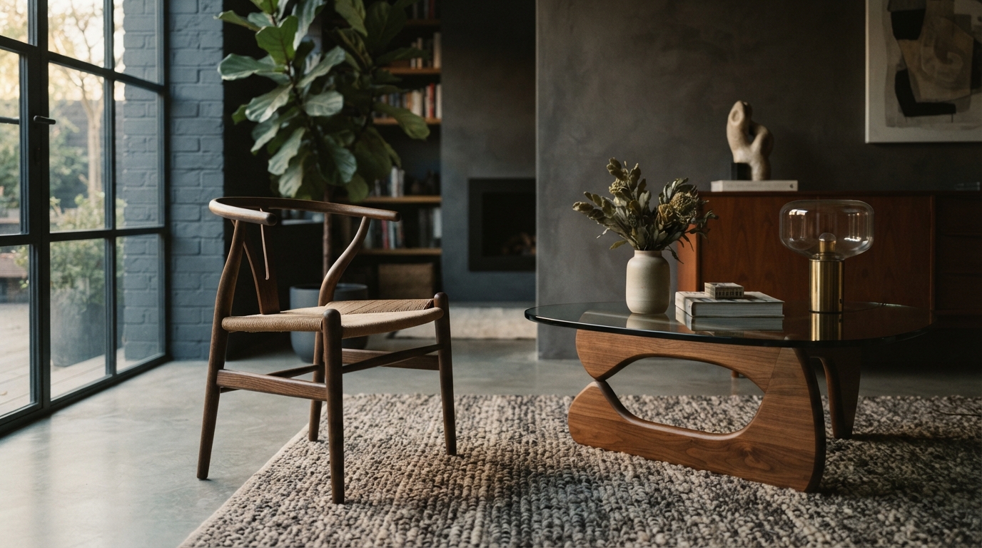 Editorial illustration for How Modernist Principles Redefined Furniture and Shape Interiors Today