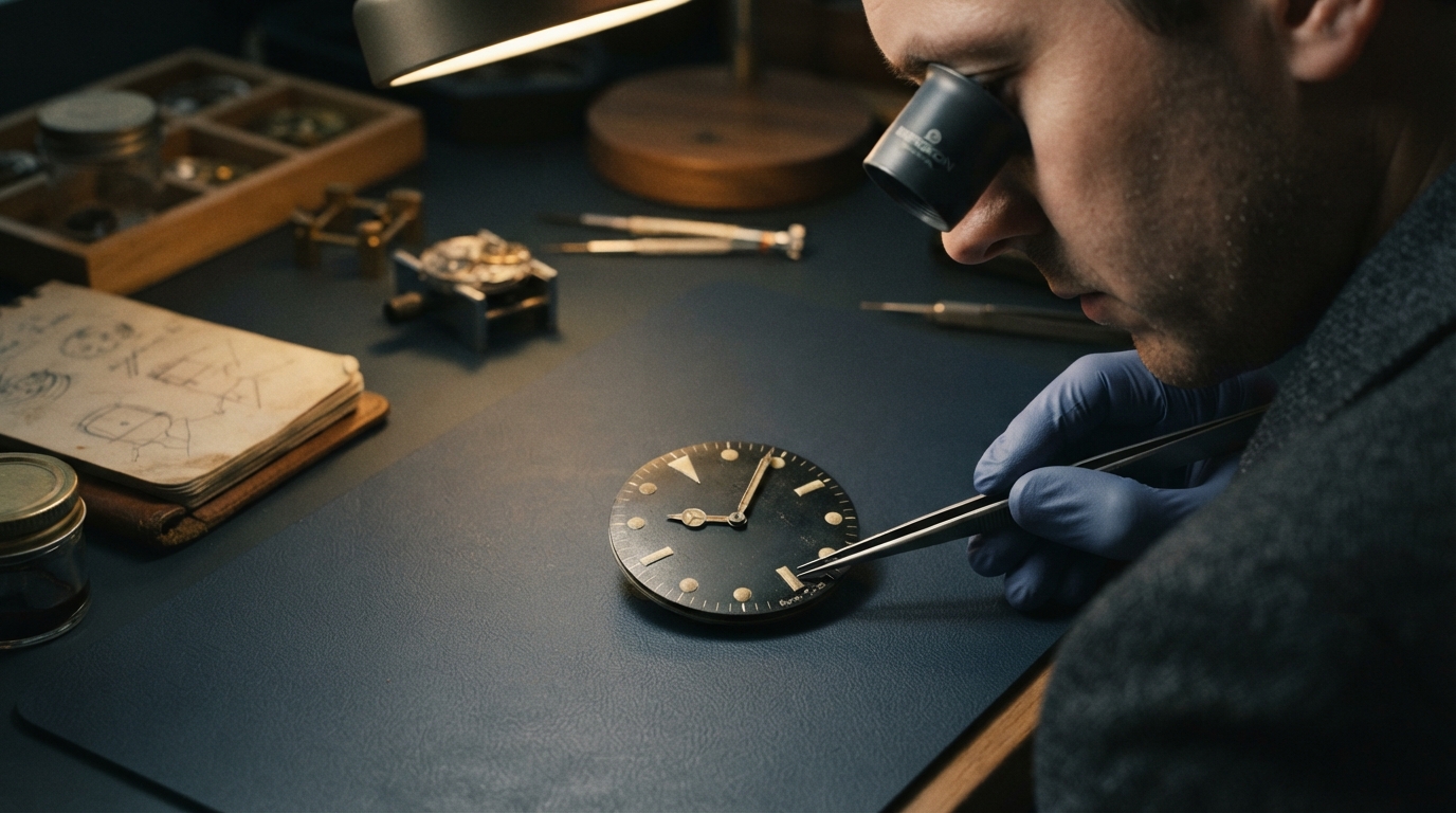 Editorial illustration for How to Authenticate a Vintage Rolex Dial: A Collector's Guide